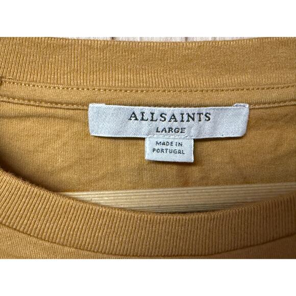 AllSaints Coni Tank Ochre Yellow Padded Shoulder Top Women’s Size L - Picture 5 of 8